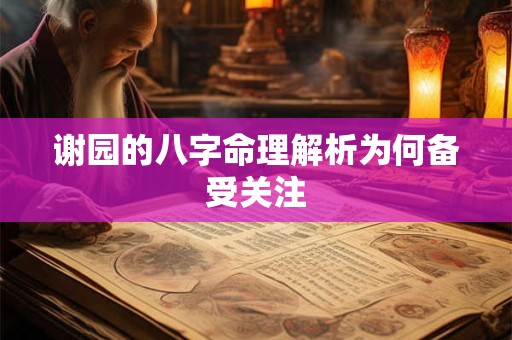 谢园的八字命理解析为何备受关注