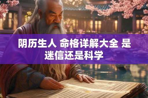 阴历生人 命格详解大全 是迷信还是科学