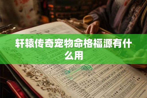 轩辕传奇宠物命格福源有什么用