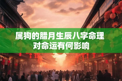 属狗的腊月生辰八字命理 对命运有何影响