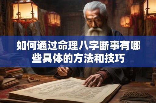 如何通过命理八字断事有哪些具体的方法和技巧