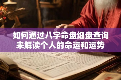 如何通过八字命盘细盘查询来解读个人的命运和运势