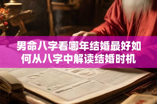 男命八字看哪年结婚最好如何从八字中解读结婚时机