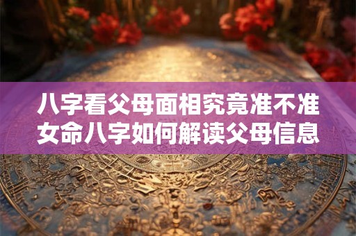八字看父母面相究竟准不准女命八字如何解读父母信息