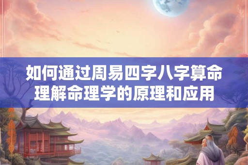 如何通过周易四字八字算命理解命理学的原理和应用