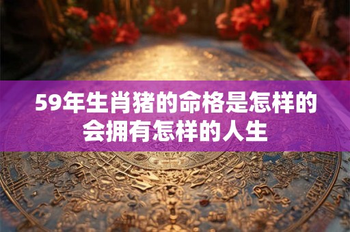 59年生肖猪的命格是怎样的会拥有怎样的人生