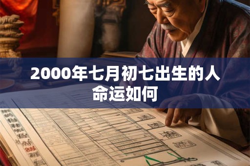 2000年七月初七出生的人命运如何
