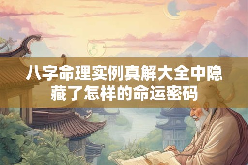 八字命理实例真解大全中隐藏了怎样的命运密码