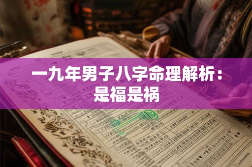 一九年男子八字命理解析：是福是祸