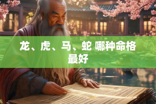 龙、虎、马、蛇 哪种命格最好