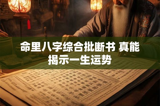 命里八字综合批断书 真能揭示一生运势