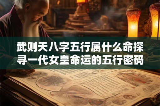 武则天八字五行属什么命探寻一代女皇命运的五行密码