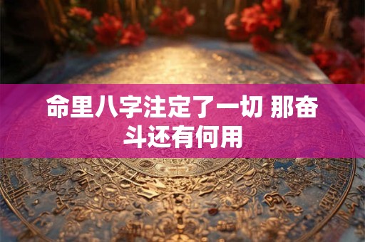 命里八字注定了一切 那奋斗还有何用
