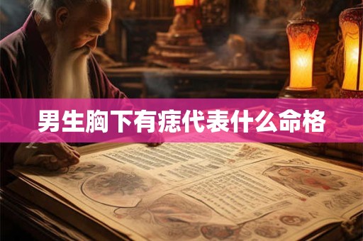 男生胸下有痣代表什么命格