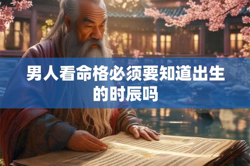 男人看命格必须要知道出生的时辰吗