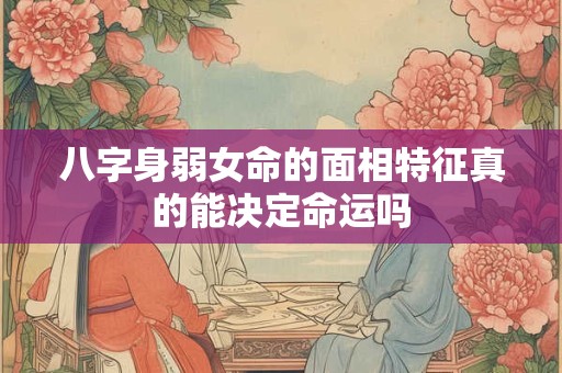 八字身弱女命的面相特征真的能决定命运吗