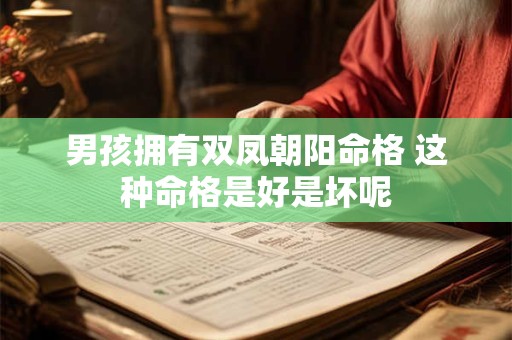 男孩拥有双凤朝阳命格 这种命格是好是坏呢