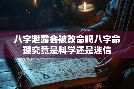 八字泄露会被改命吗八字命理究竟是科学还是迷信