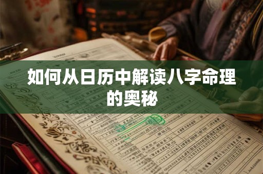 如何从日历中解读八字命理的奥秘