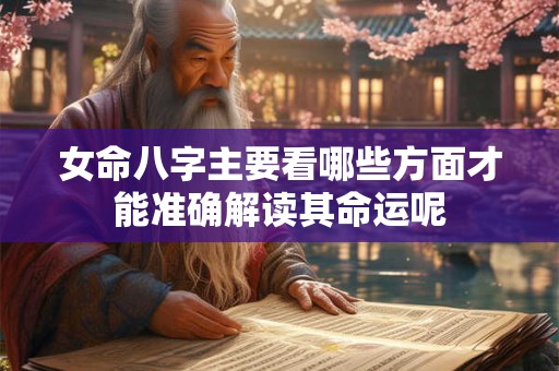 女命八字主要看哪些方面才能准确解读其命运呢