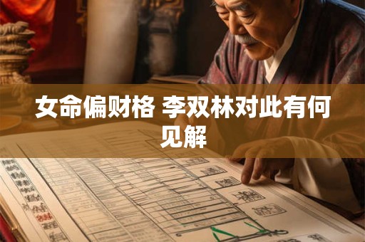 女命偏财格 李双林对此有何见解