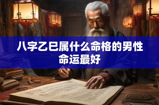 八字乙巳属什么命格的男性命运最好