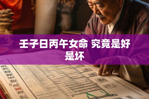 壬子日丙午女命 究竟是好是坏