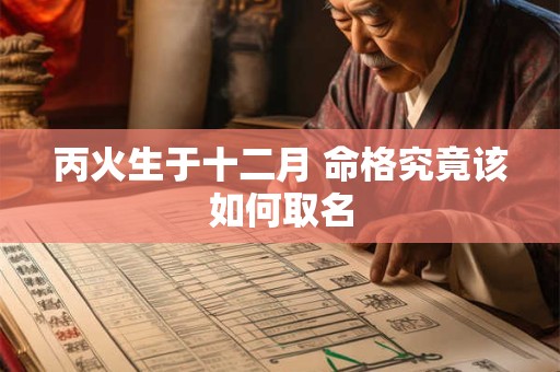 丙火生于十二月 命格究竟该如何取名