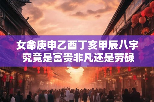 女命庚申乙酉丁亥甲辰八字 究竟是富贵非凡还是劳碌终身