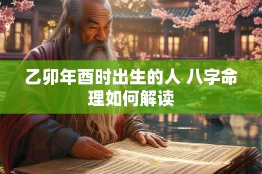 乙卯年酉时出生的人 八字命理如何解读