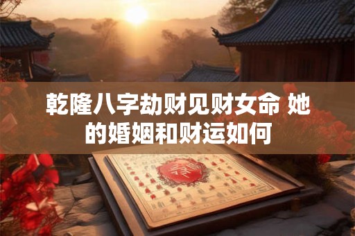 乾隆八字劫财见财女命 她的婚姻和财运如何