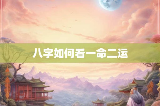 八字如何看一命二运