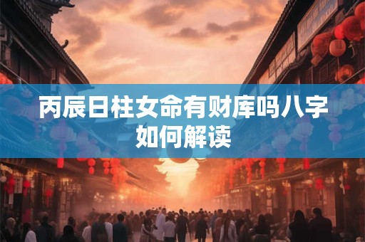 丙辰日柱女命有财库吗八字如何解读