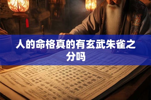人的命格真的有玄武朱雀之分吗
