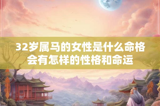 32岁属马的女性是什么命格会有怎样的性格和命运