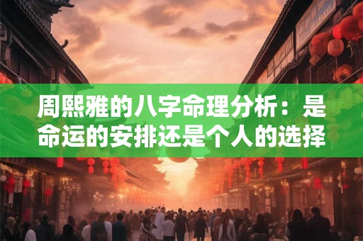 周熙雅的八字命理分析：是命运的安排还是个人的选择