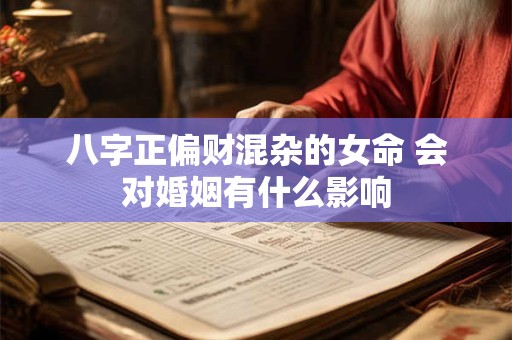 八字正偏财混杂的女命 会对婚姻有什么影响