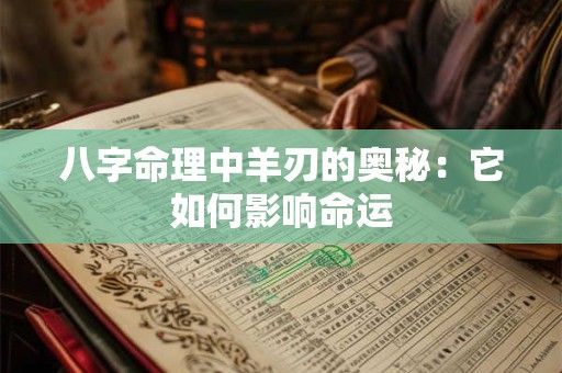 八字命理中羊刃的奥秘：它如何影响命运