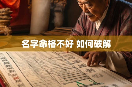 名字命格不好 如何破解