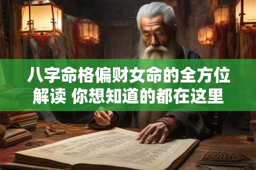 八字命格偏财女命的全方位解读 你想知道的都在这里！