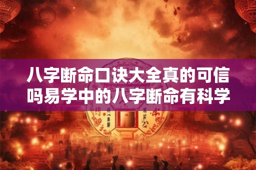 八字断命口诀大全真的可信吗易学中的八字断命有科学依据吗