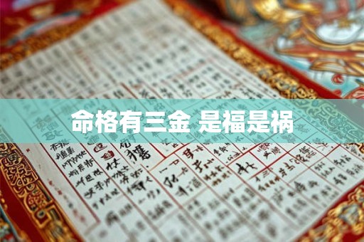 命格有三金 是福是祸