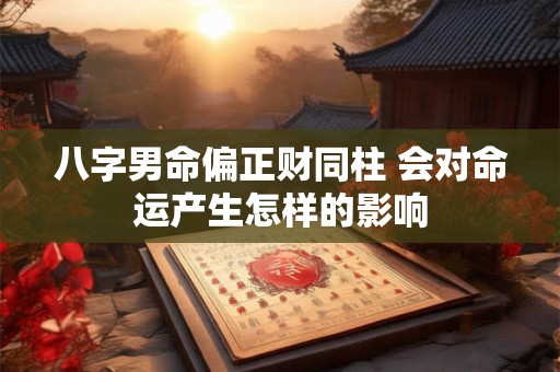 八字男命偏正财同柱 会对命运产生怎样的影响