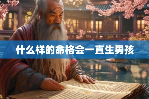 什么样的命格会一直生男孩
