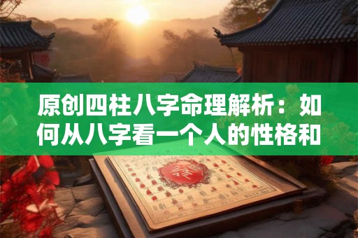 详细阅读:原创四柱八字命理解析:如何从八字看一个人的性格和命运 原创四柱八字命理解析:如何从八字看一个人的性格和命运