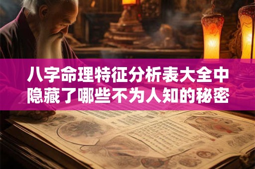 八字命理特征分析表大全中隐藏了哪些不为人知的秘密