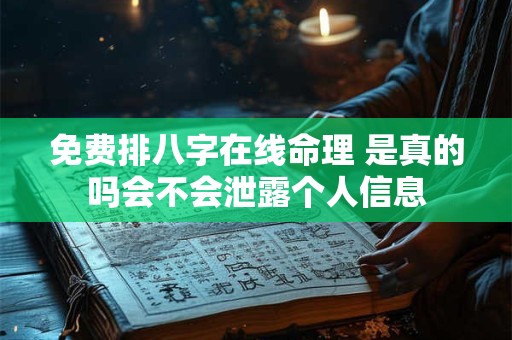 免费排八字在线命理 是真的吗会不会泄露个人信息
