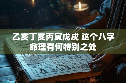 乙亥丁亥丙寅戊戌 这个八字命理有何特别之处