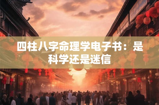 四柱八字命理学电子书：是科学还是迷信