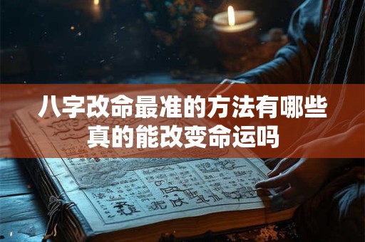 八字改命最准的方法有哪些真的能改变命运吗